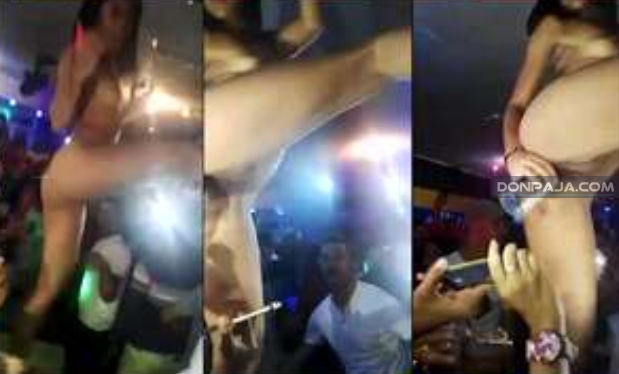 flaca putona se pone cachonda y se mete cerveza en la panocha bailando en el antro