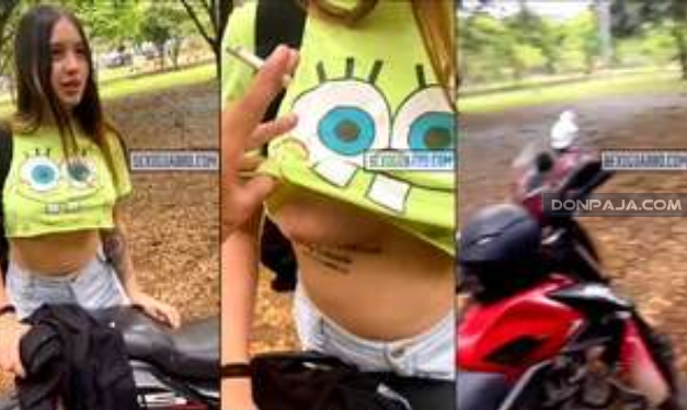 hermosa novia puta le enseña las tetas a su amigo en el parque a plena luz de dia