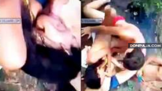 jovencita colegiala se va de pinta con sus compañeros y la cogen en el rio