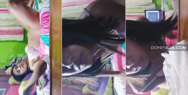 chavita cachonda se graba en su habitacion haciendo de todo