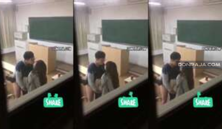 Encuentra a sus compañeros de la prepa cogiendo dentro del salon y los graba