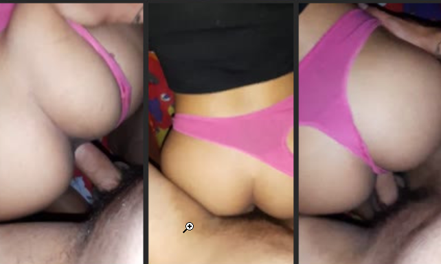 haciendole la tanguita de lado a morrita mexicana culona que le encanta de perrito