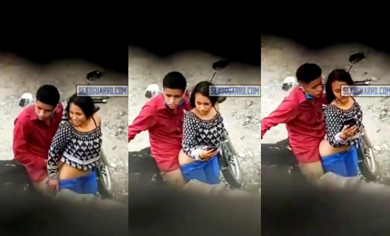 graba a su hermana cogiendo en la moto con el novio