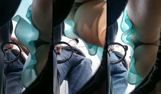 grabando en la calle a una culona con vestido que no trae nada abajo