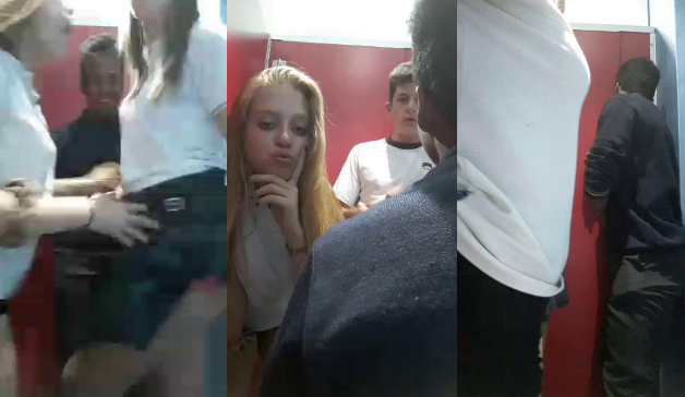 par de morritas colegialas putitas cachondeandose con sus compañeros del salon