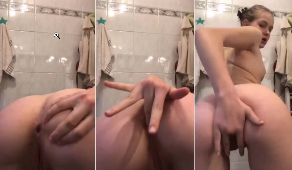 jovencita depravada se mete una planca de pelo en el culito