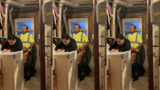 graban a empleados cogiendo en la bodega, ella es una rica milf culona