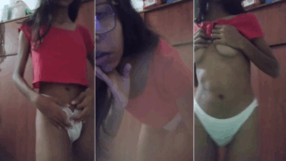 jovencita flaquita calenturienta se quita toda la ropa