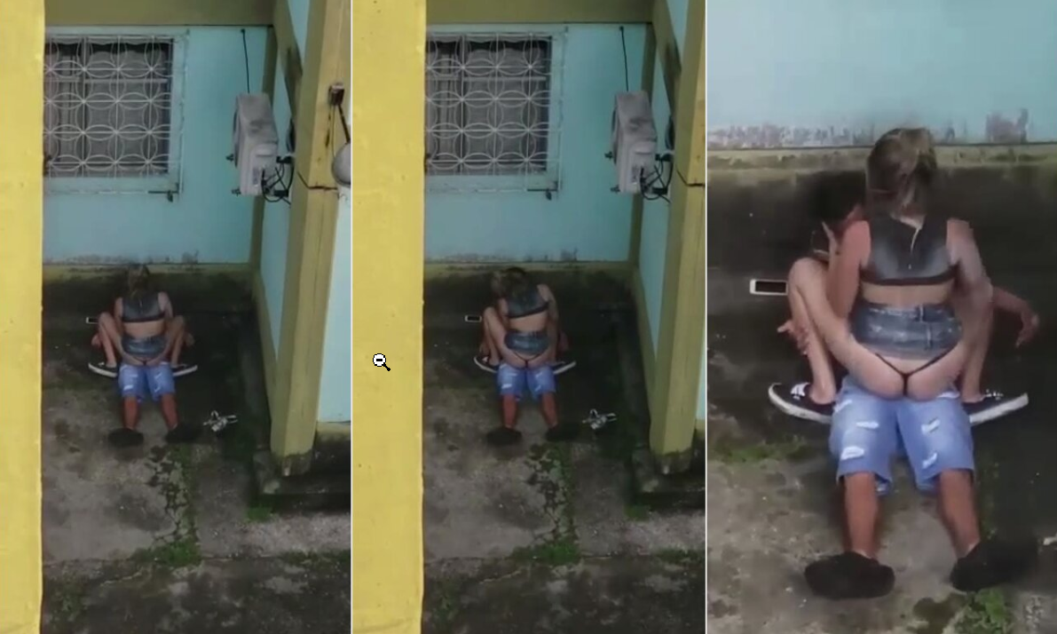 parejita de novios adolescentes los graban cogiendo en la calle