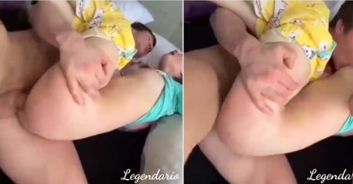 hombre maduro se graba penetrando a una linda jovencita nalgona