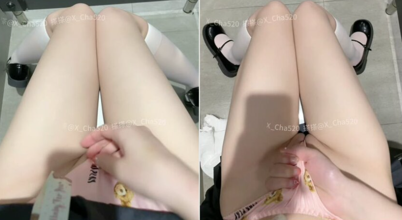 la morrita colegiala se graba en el baño del colegio mostrando su panochita