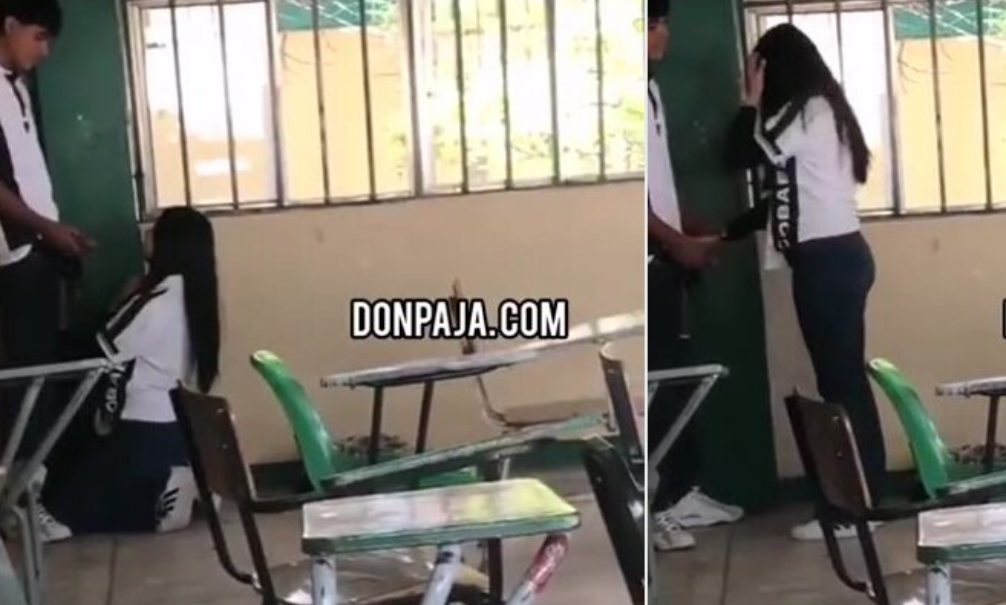 graban a morrita colegiala chupandosela al novio en el salon de clases