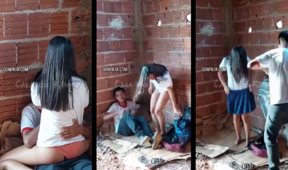 encuentran a jovenes estudiantes cogiendo en casa abandonada