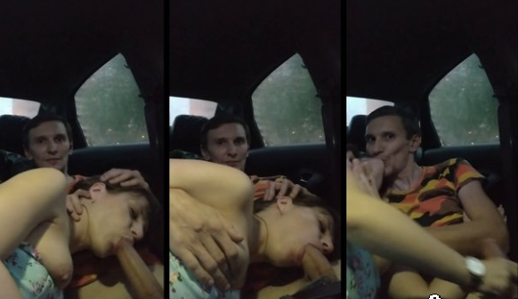 la novia cachonda quiere leche caliente en el carro