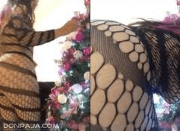Arantxa Beltran adornando su arbolito de navidad
