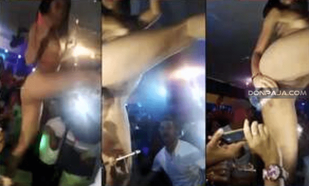 flaca putona se pone cachonda y se mete cerveza en la panocha bailando en el antro