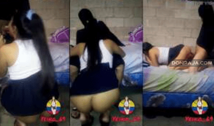 sus padres salieron a trabajar y esta colegiala culona aprovecha coger en su cuarto
