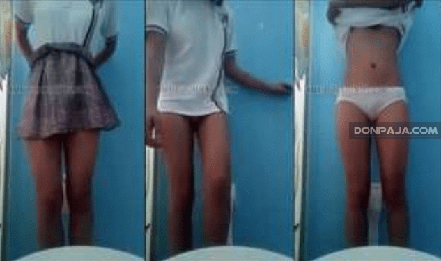 chavita colegiala flaquita se desnuda completita para el novio