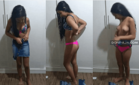 morrita mexicana es convencida por el primo de que le enseñe las chichis