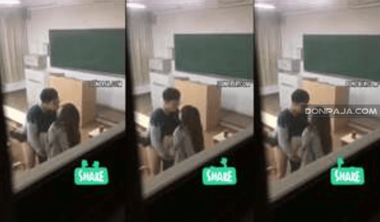 Encuentra a sus compañeros de la prepa cogiendo dentro del salon y los graba