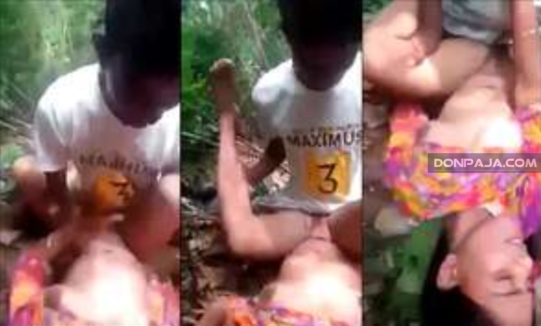 cogiendo entre varios a morrita colegiala entre las hierbas