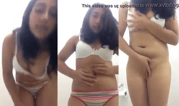 chavita adolescente le da pena quitarse toda la ropa mientras que se graba