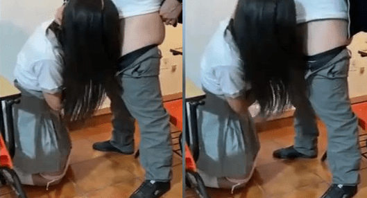 colegiala mexicana se la chupa a uno de sus compañeros en el salon y la graban sus amigas