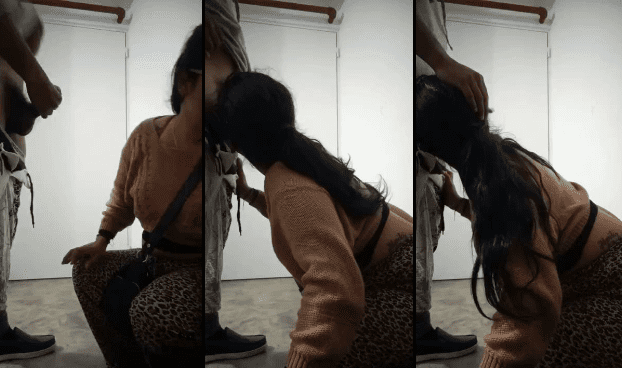 a la jovencita le da mucho asco chuparle la pinga al novio mucho mayor a ella