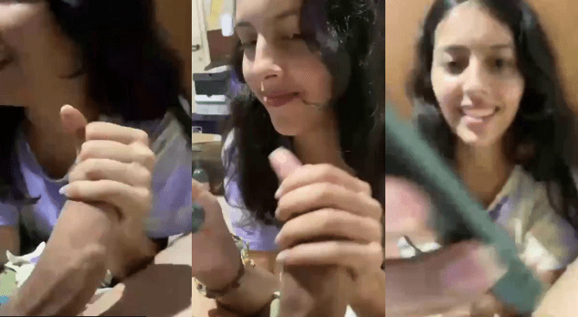 la jovencita no se la queria chupar al novio pero al final es convencida por el novio