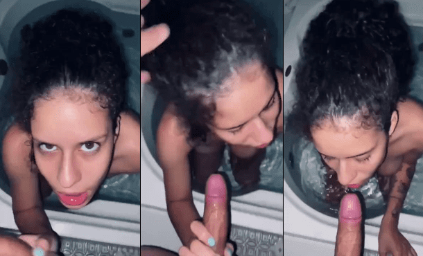 jovencita calenturienta chupandose al primo en su casa