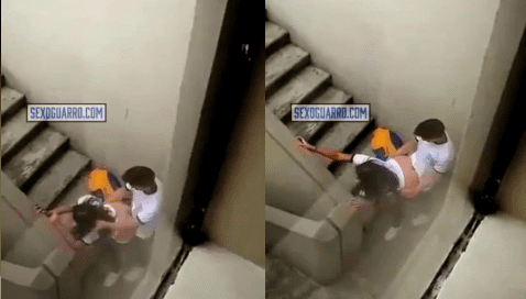 graban a alumnos de prepa cogiendo en las escaleras del colegio