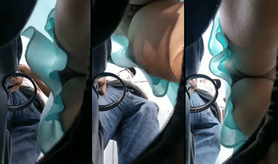 grabando en la calle a una culona con vestido que no trae nada abajo