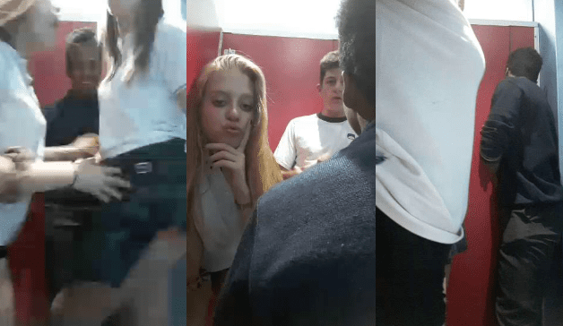 par de morritas colegialas putitas cachondeandose con sus compañeros del salon