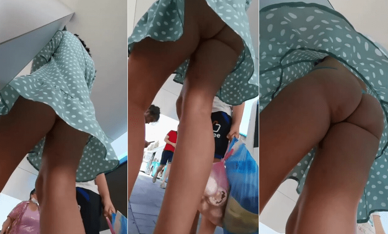 señora sabrosa en el tianguis traia tanga y que culazo tiene