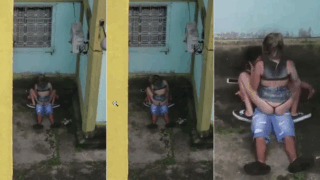 parejita de novios adolescentes los graban cogiendo en la calle